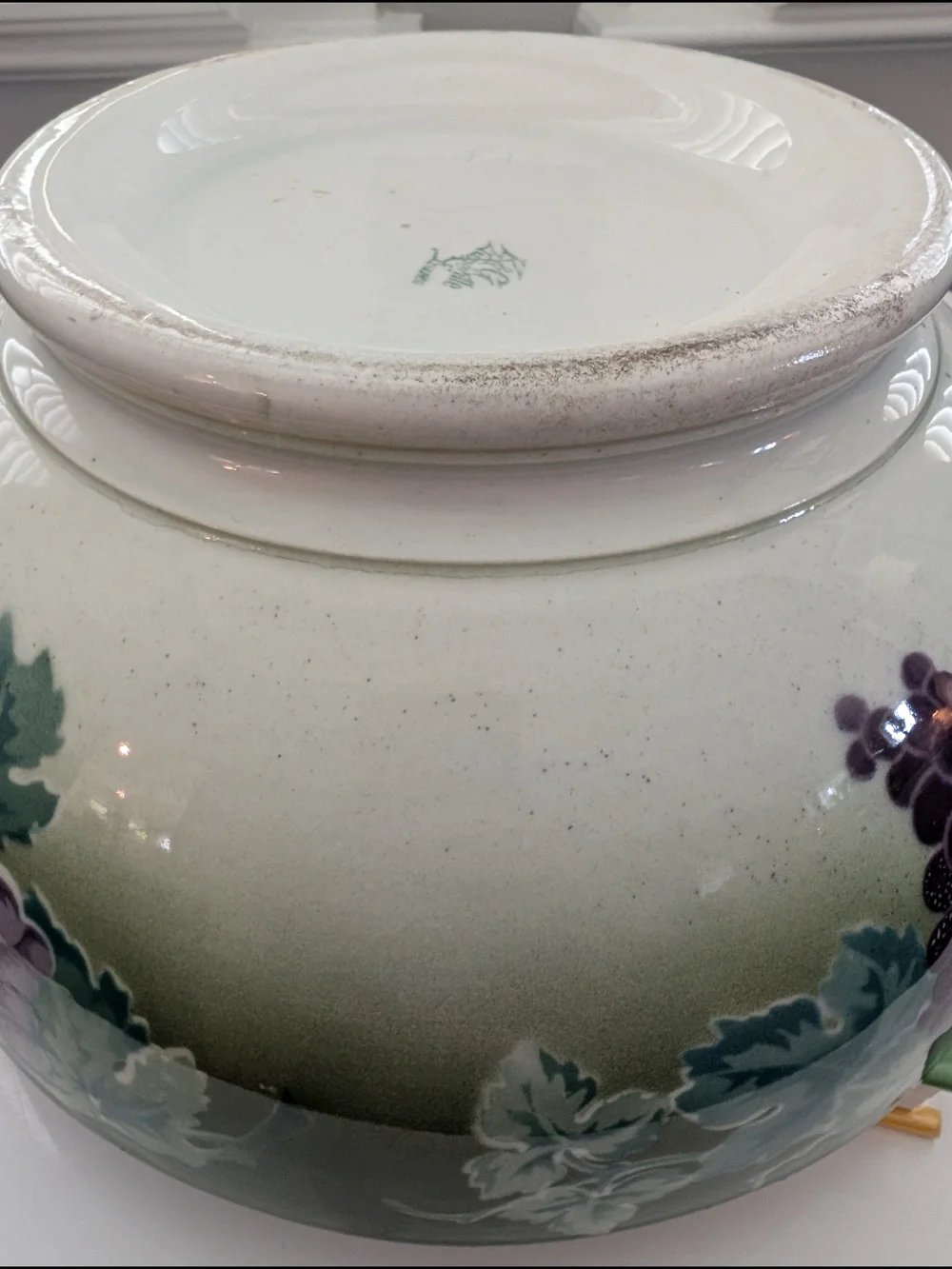 Antique K&G Luneville France Grape Harvest Punch Bowl Keller & Guérin Faience 10